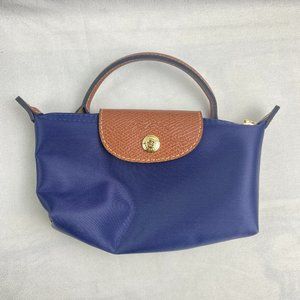 Longchamp Blue Nylon Coin Change Purse